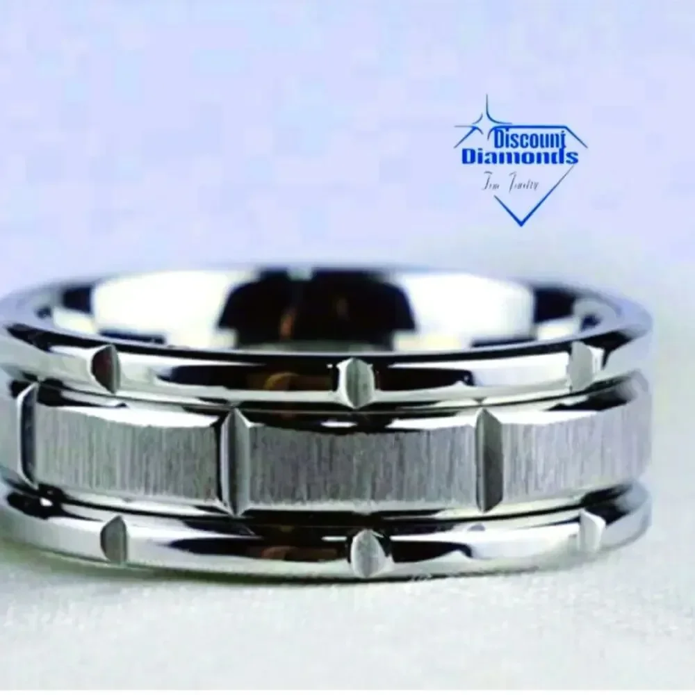 Tungsten Polished Silver Ring